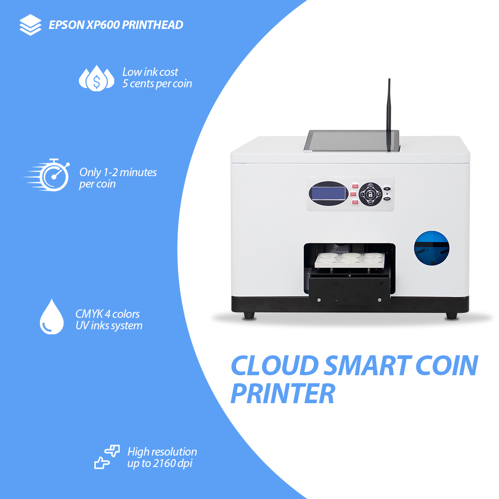 Nueva impresora UV RF-CO1 APP A5 para monedas |Placa de identificación para mascotas |Medalla